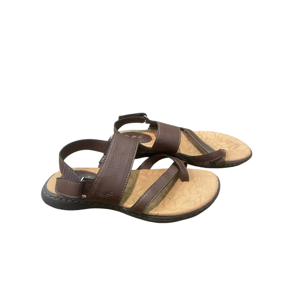 B.O.C Brown Toe Loop Sandals Comfort Adjustable‎ Strap Casual Size 6M
